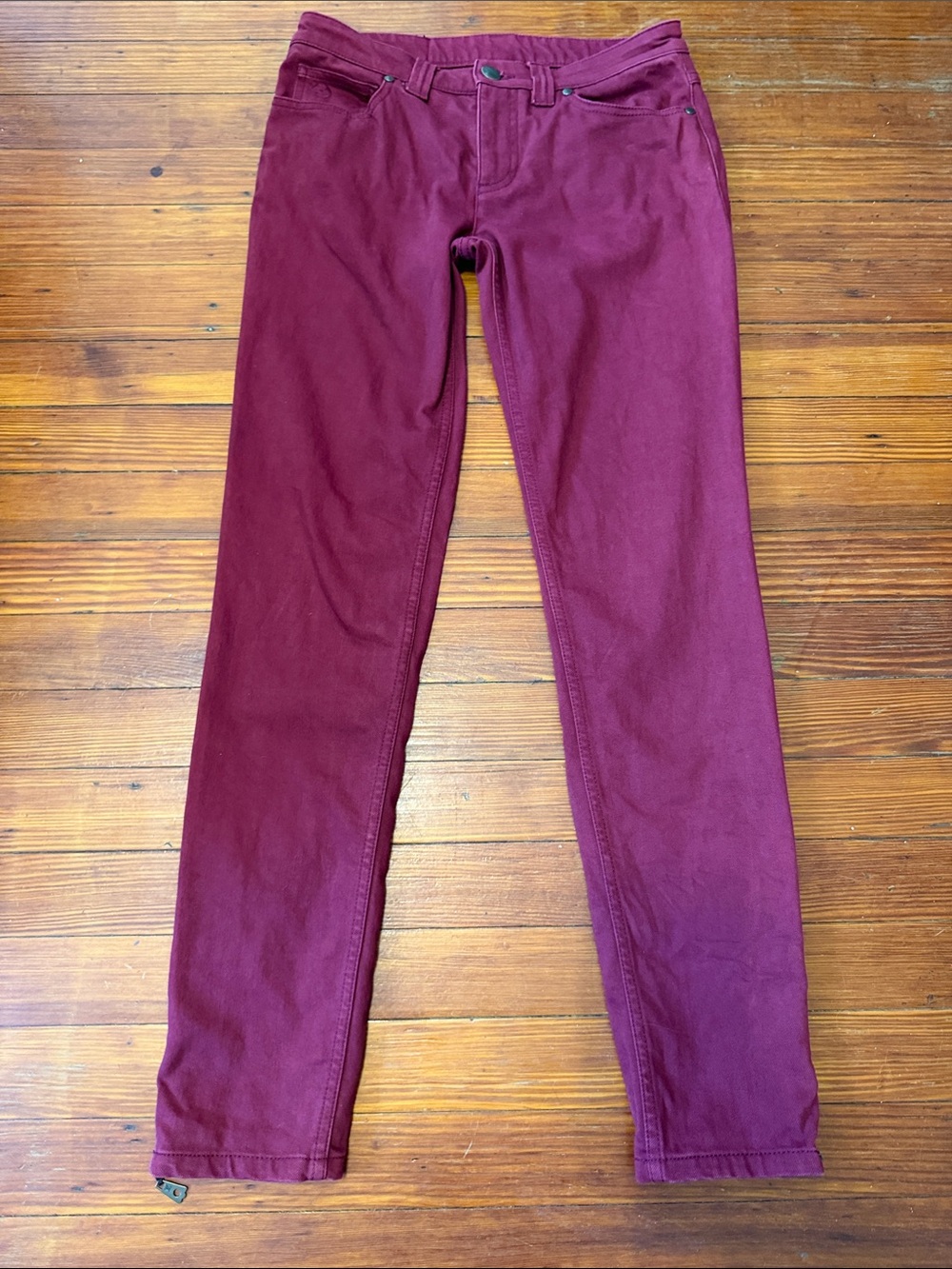 Authentic Louis Vuitton Burgandy Slim Women's Jeans Size 38